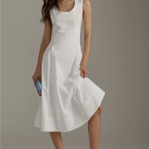 Anthropologie White Midi Dress